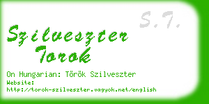 szilveszter torok business card