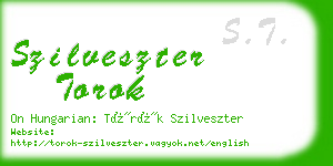 szilveszter torok business card